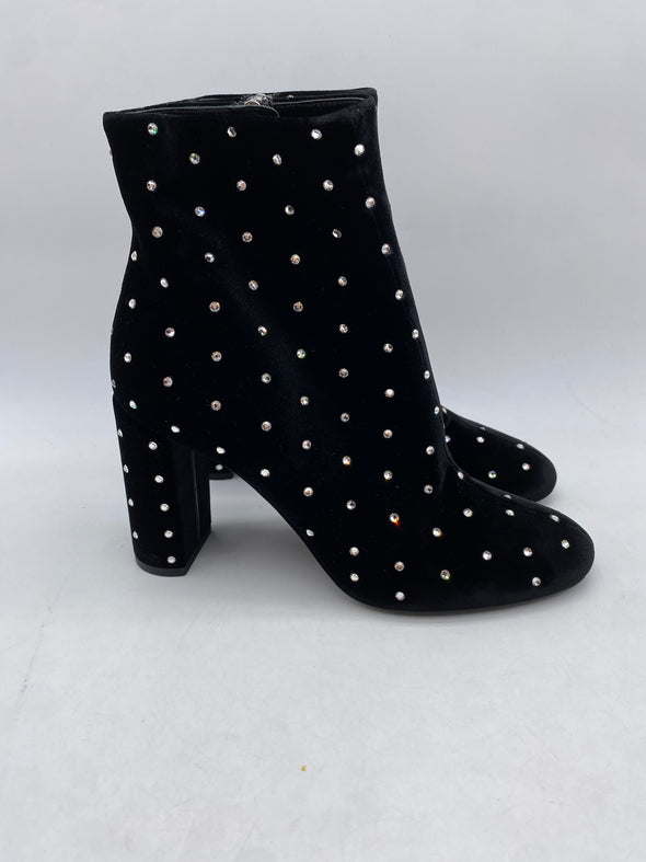 Boots en velours et strass