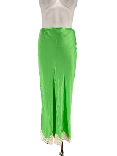 Jupe satinée verte