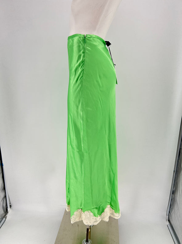 Jupe satinée verte