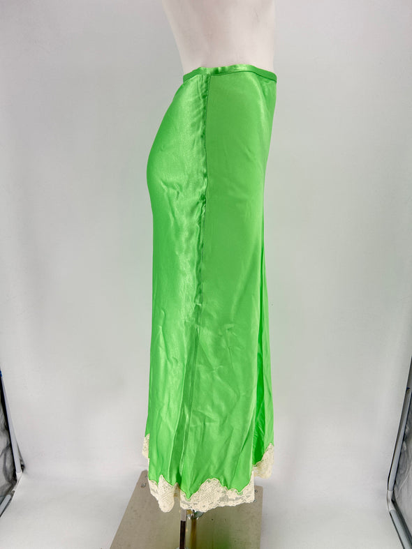 Jupe satinée verte