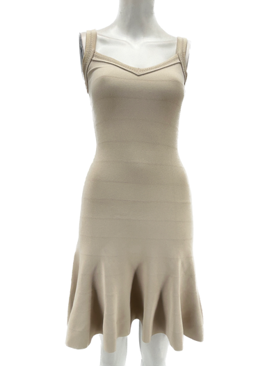 Robe en maille beige