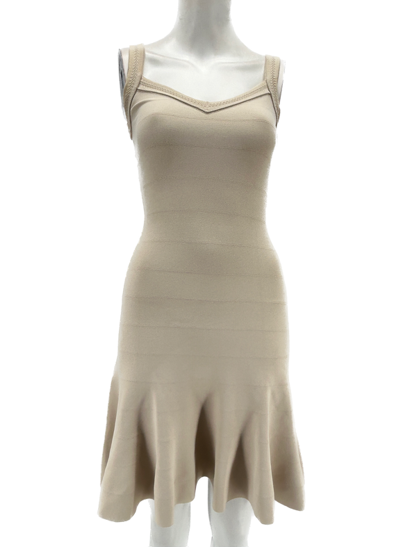 Robe en maille beige