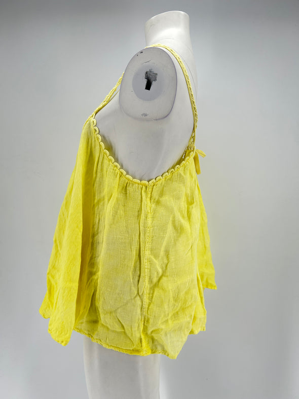 Top en lin jaune