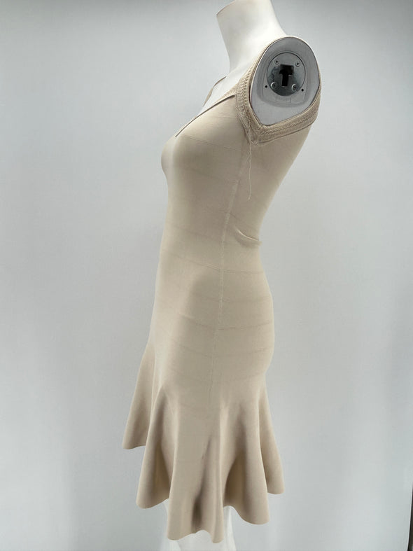 Robe en maille beige