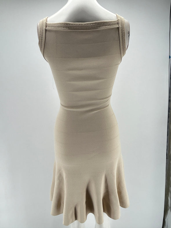 Robe en maille beige