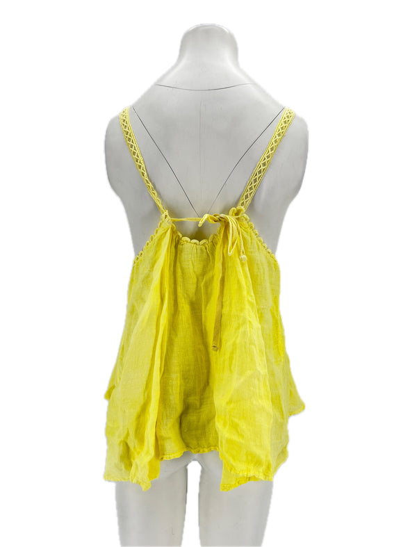 Top en lin jaune