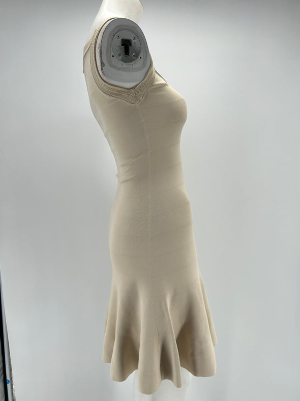 Robe en maille beige