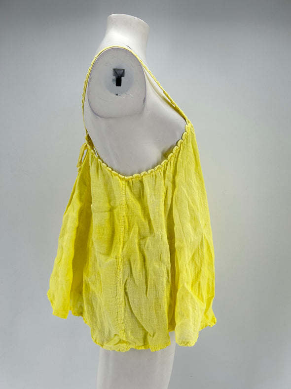 Top en lin jaune