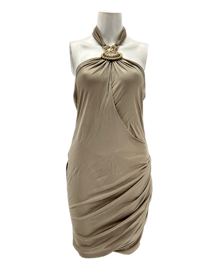 Robe taupe sans manches