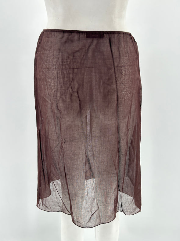 Jupe transparente marron