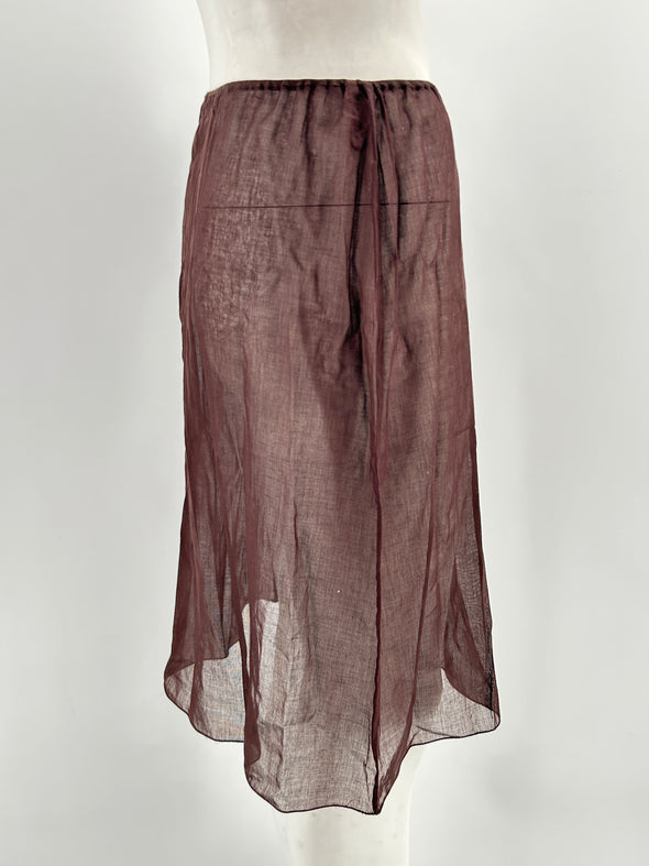 Jupe transparente marron