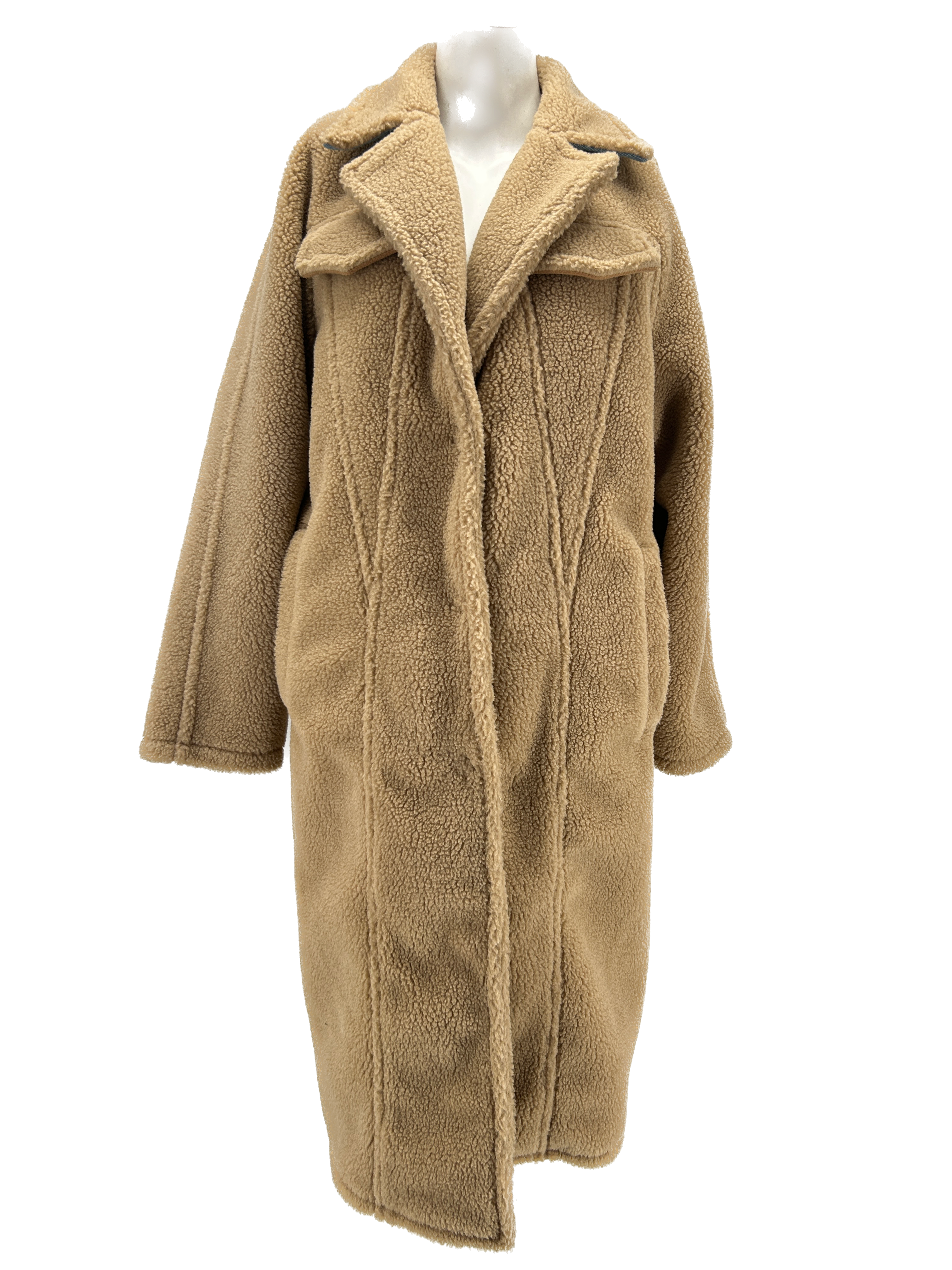 Manteau oversize en fausse fourrure beige – Personal Seller Paris