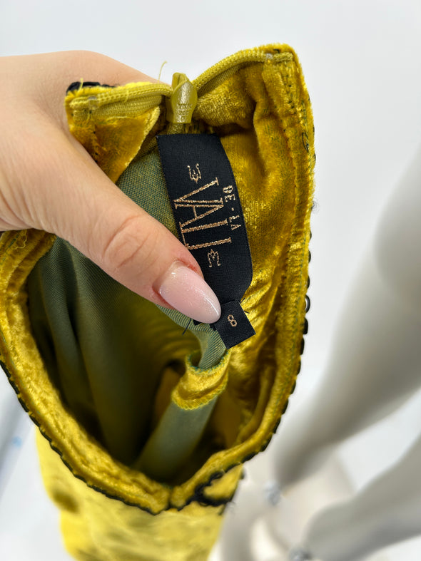 Robe en velours jaune