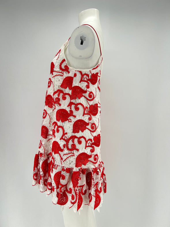 Robe brodée bicolore