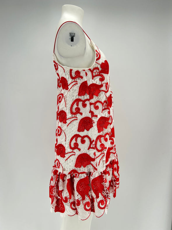 Robe brodée bicolore