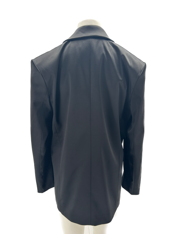 Blazer satiné noir "Eliane"