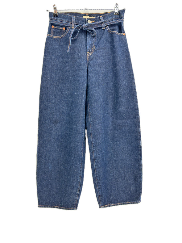 Jean balloon bleu foncé