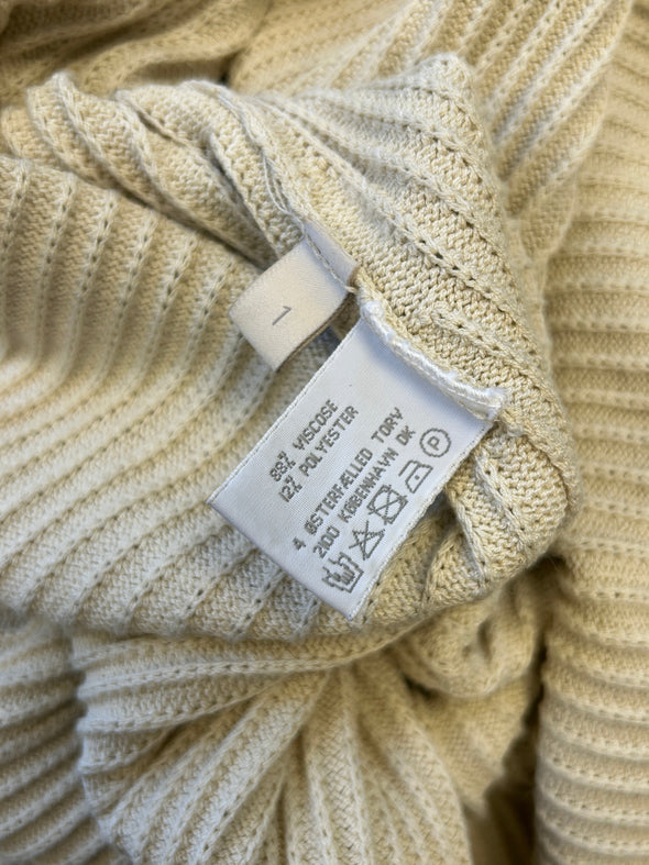 Robe côtelée écru