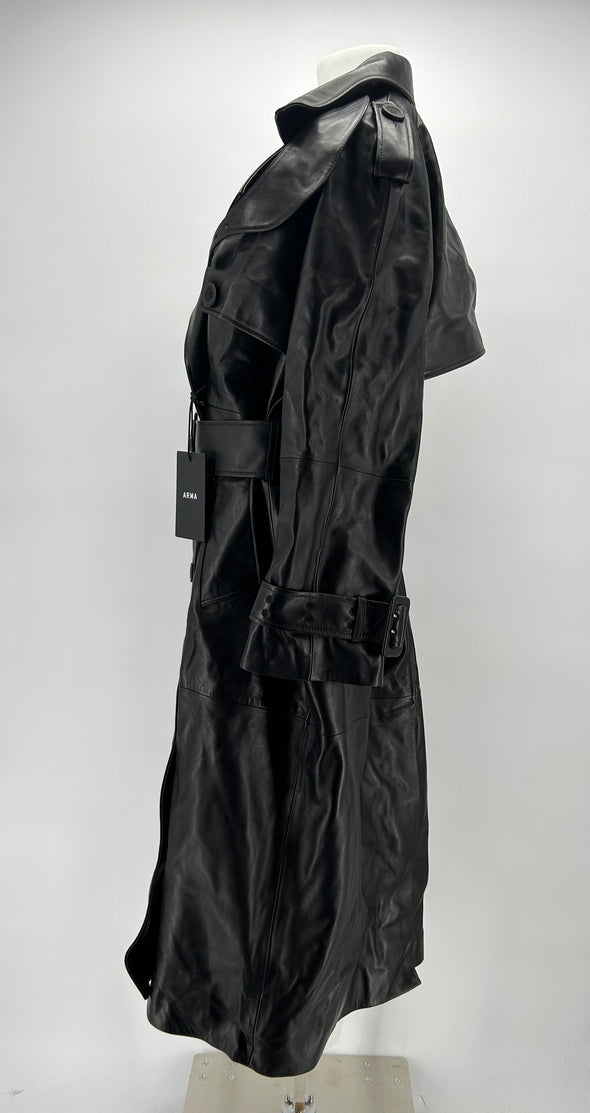 Trench noir en cuir "Toledo"