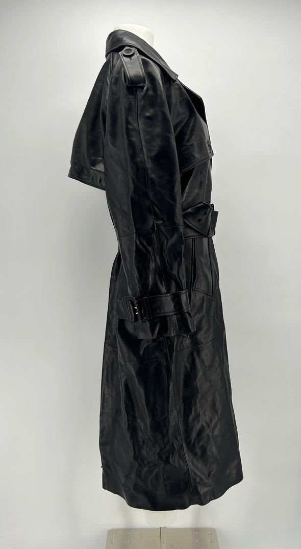 Trench noir en cuir "Toledo"