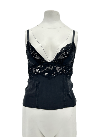 Top en soie et dentelle