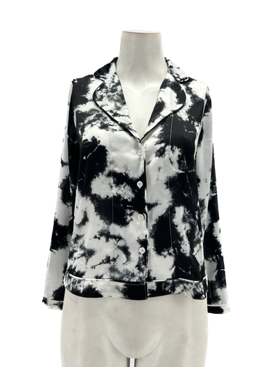 Chemise tie and dye noire et blanche