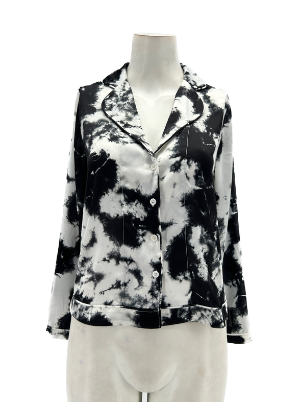 Chemise tie and dye noire et blanche