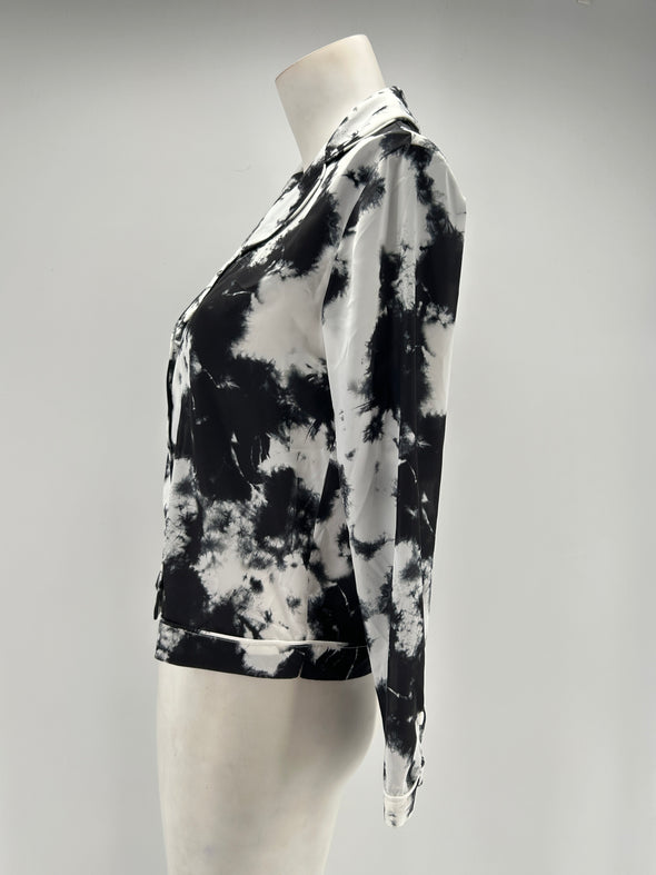 Chemise tie and dye noire et blanche