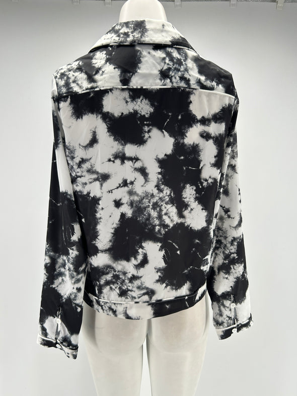 Chemise tie and dye noire et blanche