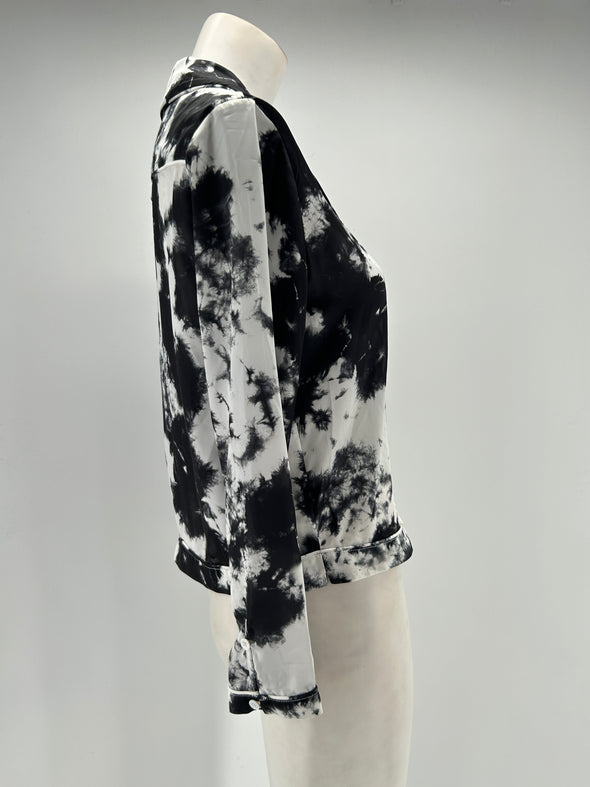 Chemise tie and dye noire et blanche