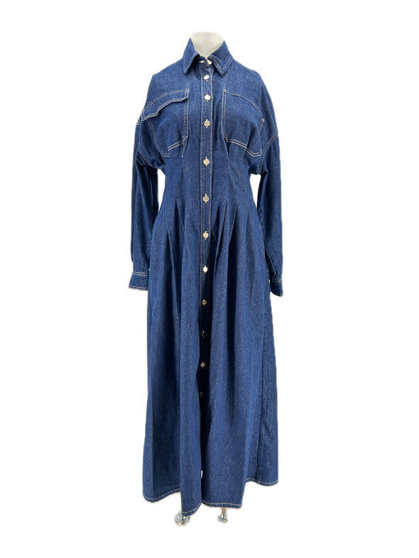 Robe en denim bleue