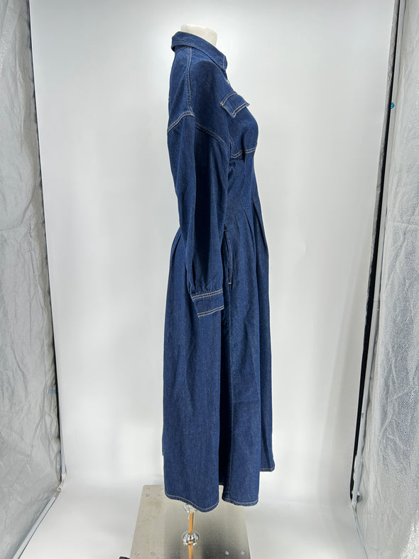 Robe en denim bleue