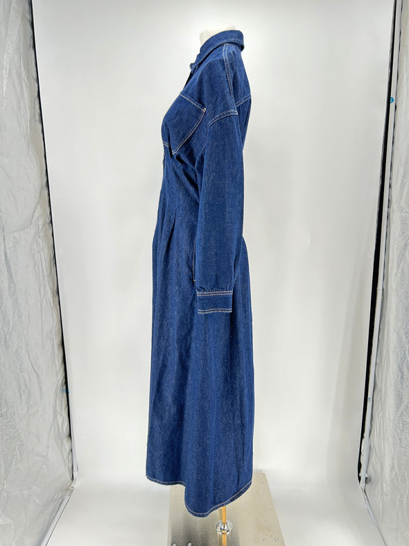 Robe en denim bleue
