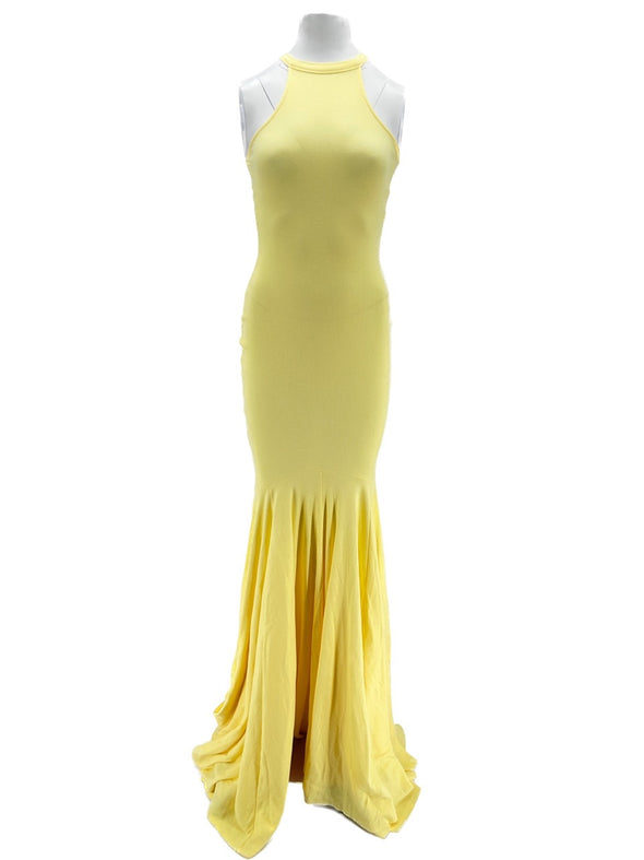 Robe longue jaune
