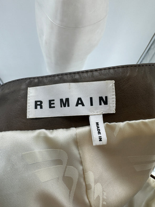 Jupe en cuir marron