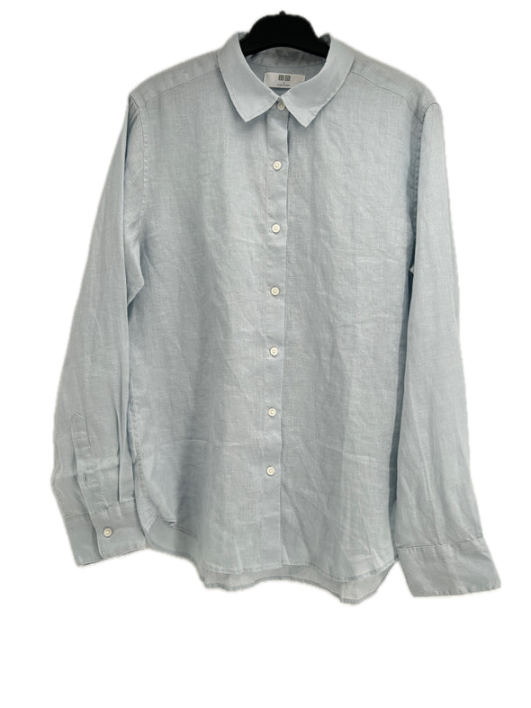Chemise en lin bleue clair