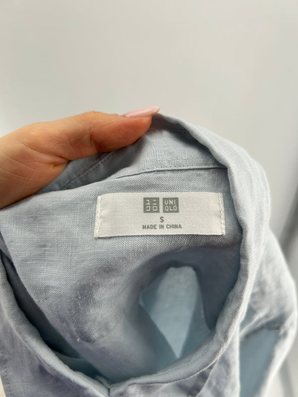 Chemise en lin bleue clair