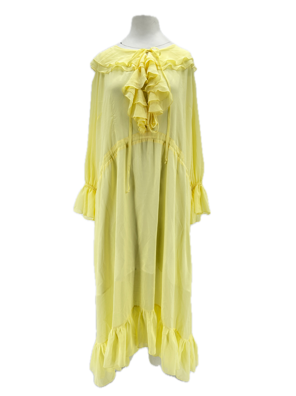 Robe en soie jaune