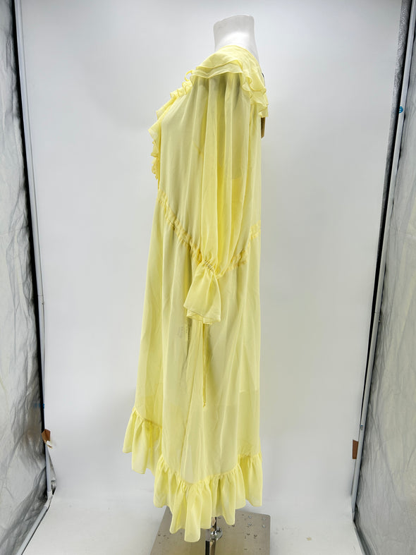 Robe en soie jaune