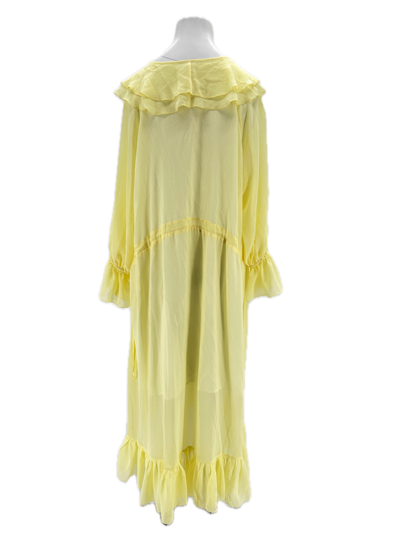 Robe en soie jaune