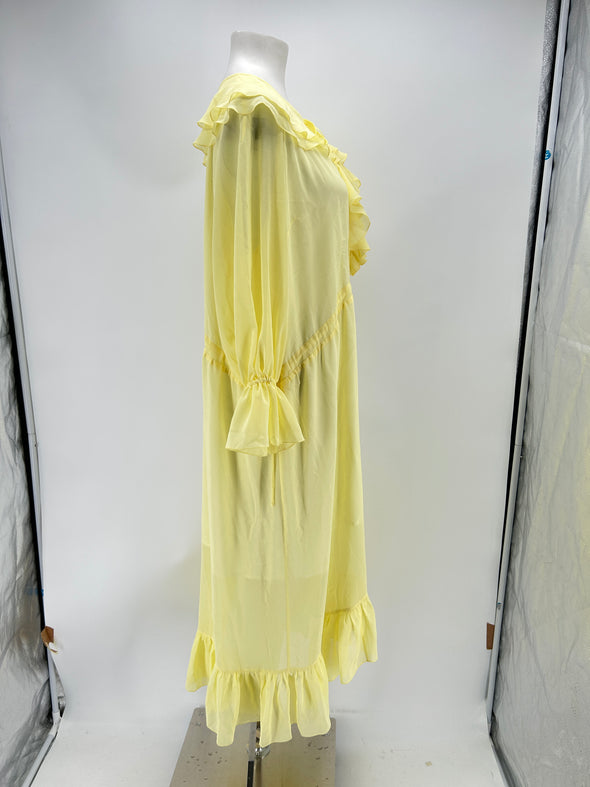 Robe en soie jaune