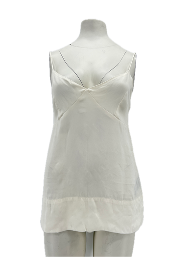 Top satiné blanc