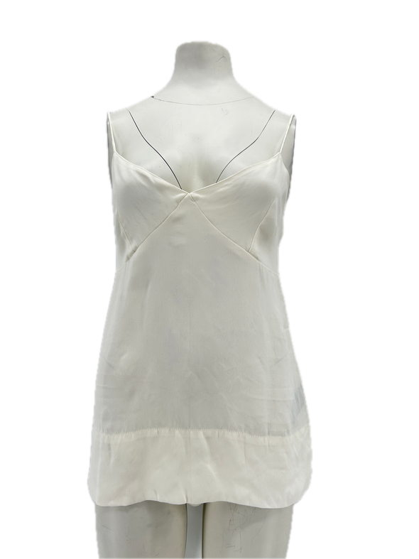 Top satiné blanc