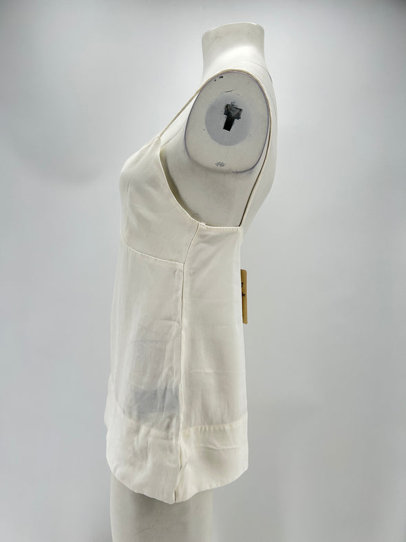 Top satiné blanc