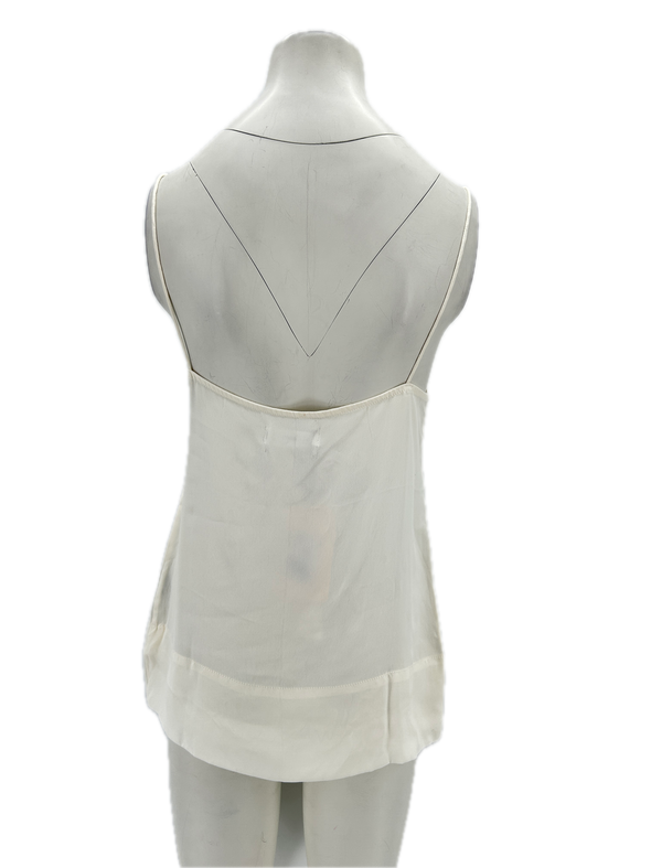 Top satiné blanc