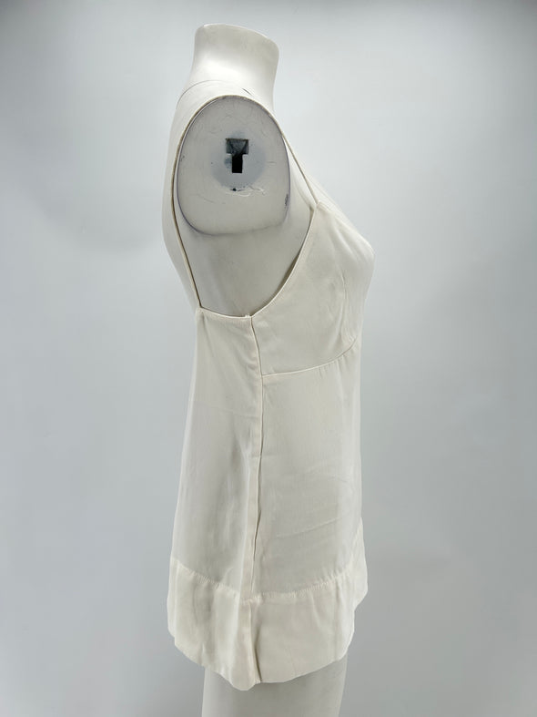 Top satiné blanc