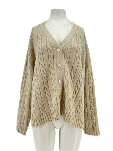 Cardigan torsadé beige