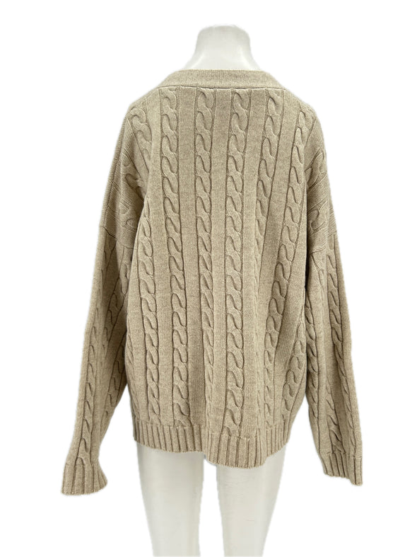 Cardigan torsadé beige