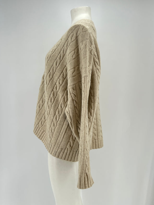 Cardigan torsadé beige