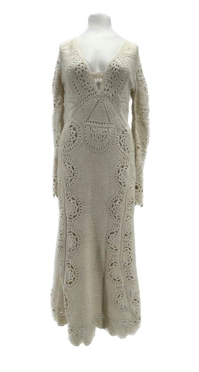 Robe longue en maille crochet